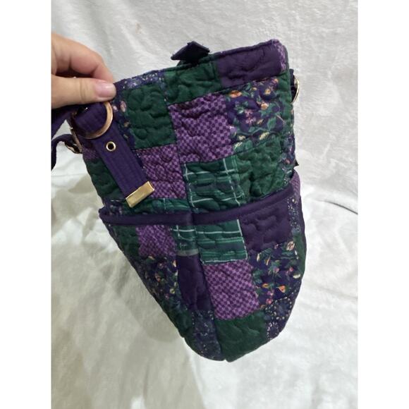 Donna Sharp Quilted Floral Patchwork Purple And Green Large Bag And Wallet - Picture 11 of 14